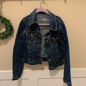 Gap Kids Dark Blue Denim Jacket - Size Medium